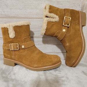Tom Hilfiger Genuine Suede Camel Boots, Sz 7.5, New WO Tags & Box